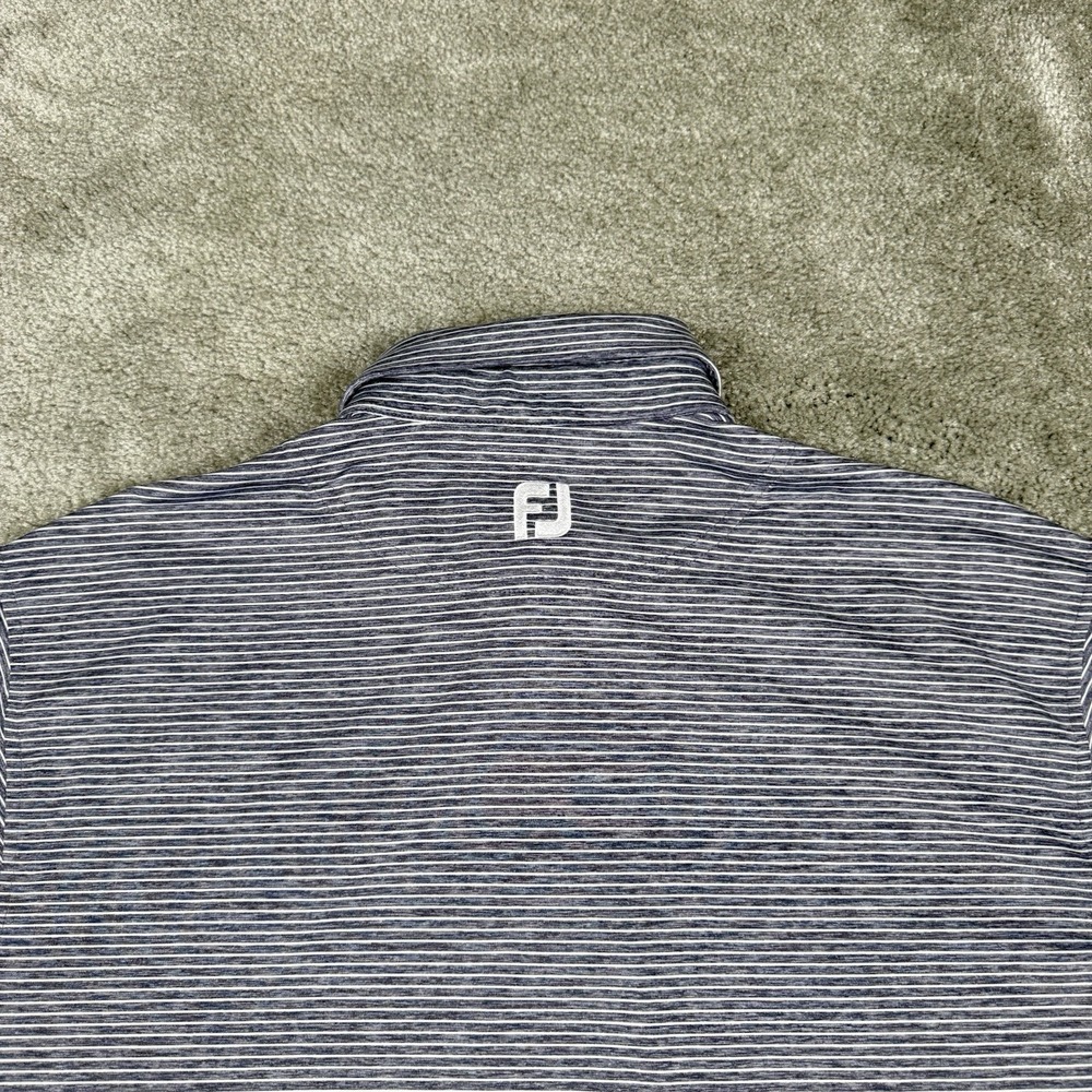 FootJoy Polo Shirt Mens Large Gray Striped Jupiter Hills US Amateur Hour Ball‎ - Picture 7 of 10